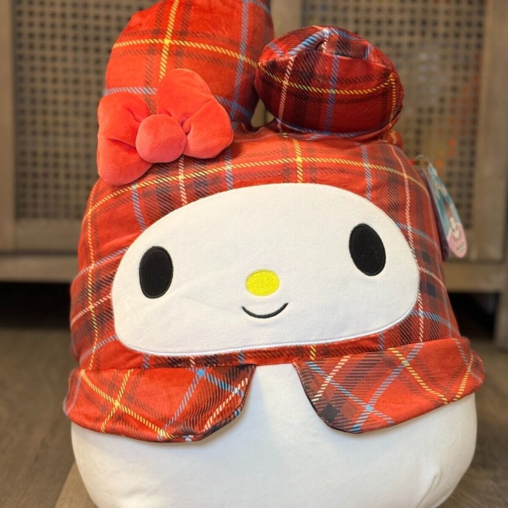 Sanrio x Squishmallows Collection My Melody Plaid Plush 14-IN NWT